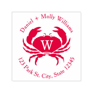 Crab Monogram-Adresse Permastempel