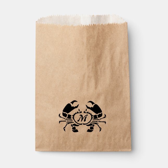 Crab Monogram im Schwarzen Stift Geschenktütchen (Vorderseite)
