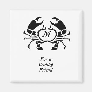 Crab Monogram im Schwarzen Stift Magnet
