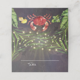 Crab Nautical Beach Palm Lights Wedding Platzkarte