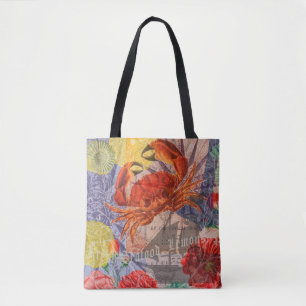Crab Nautical Beach Seafood Art