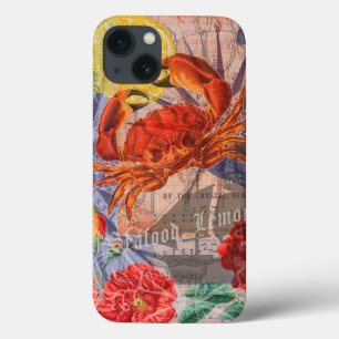 Crab Nautical Beach Seafood Art Case-Mate iPhone Hülle