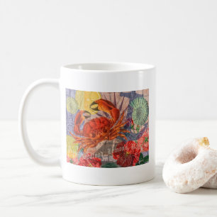 Crab Nautical Beach Seafood Art Kaffeetasse