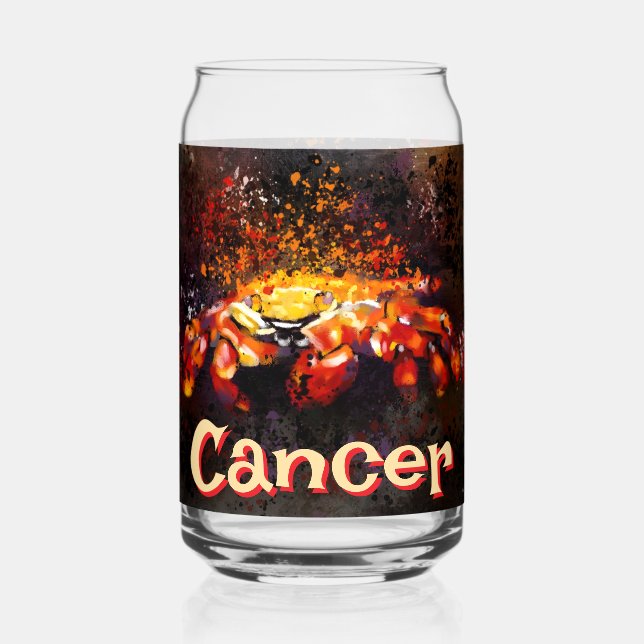 Crab Nautical Coastal Beach Cancer Personalisiert Dosenglas (Vorderseite)