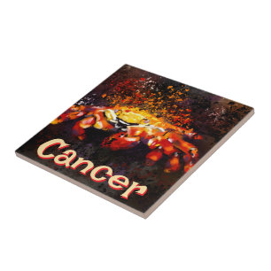 Crab Nautical Coastal Beach Cancer Personalisiert Fliese