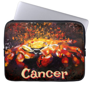 Crab Nautical Coastal Beach Cancer Personalisiert Laptopschutzhülle