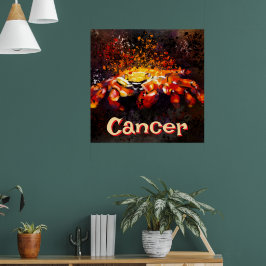 Crab Nautical Coastal Beach Cancer Personalisiert Poster