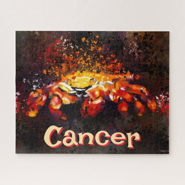 Crab Nautical Coastal Beach Cancer Personalisiert Puzzle (Horizontal)