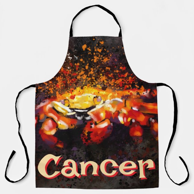 Crab Nautical Coastal Beach Cancer Personalisiert Schürze (Vorderseite)