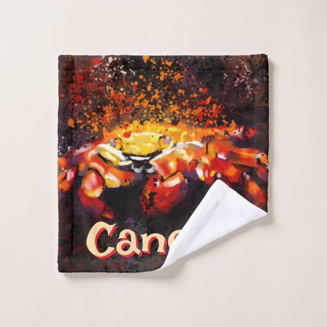 Crab Nautical Coastal Beach Cancer Personalisiert Waschlappen (Waschlappen)