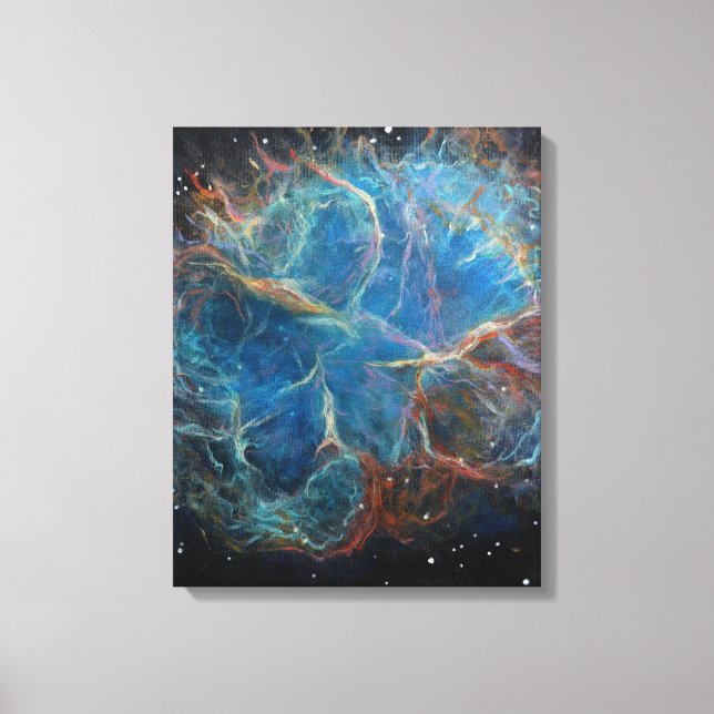 Crab Nebula Space Art Canvas Print Leinwanddruck (Vorderseite)