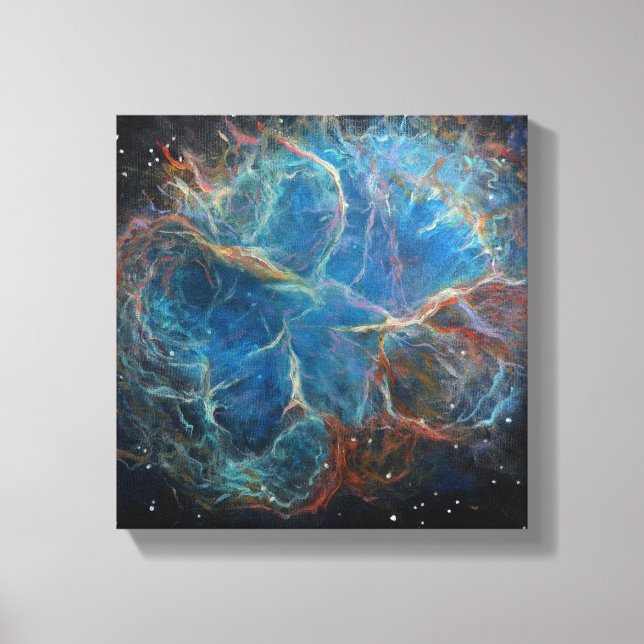 Crab Nebula Space Art Canvas Print Leinwanddruck (Vorderseite)