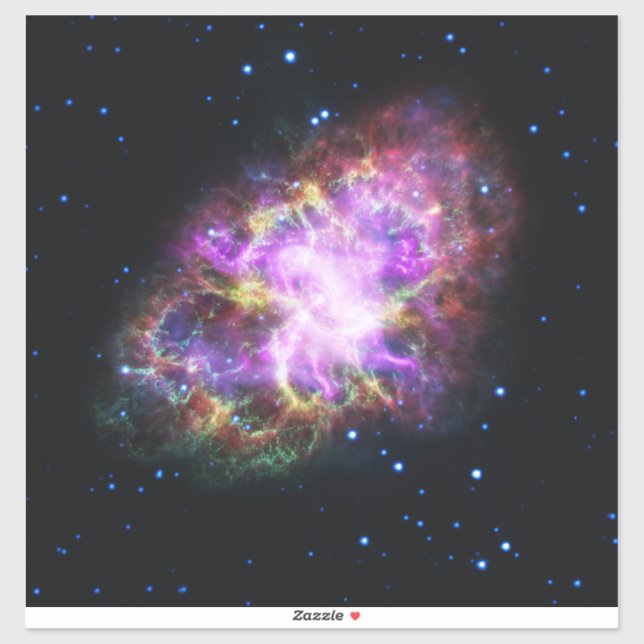 Crab Nebula Supernova Remnant Hubble Composite Aufkleber (Blatt)
