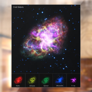 Crab Nebula Supernova Remnant Hubble Composite Fensteraufkleber