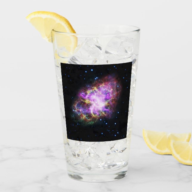 Crab Nebula Supernova Remnant Hubble Composite Glas (Vorderseite Ice)