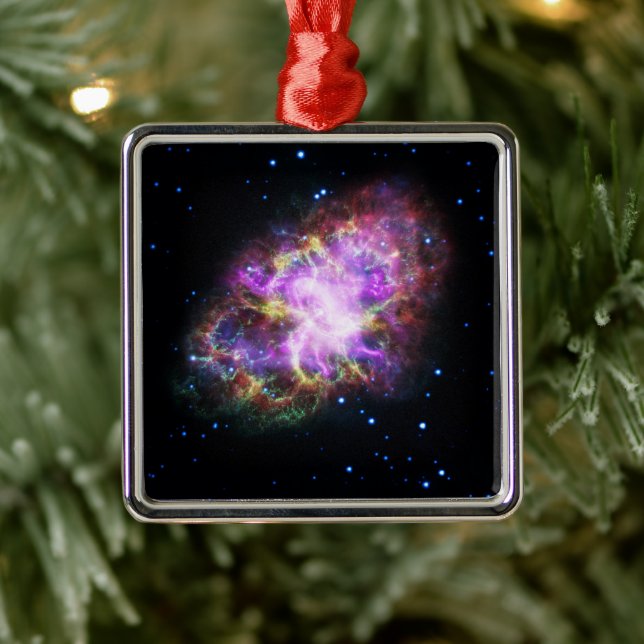 Crab Nebula Supernova Remnant Hubble Composite Ornament Aus Metall (Baum)