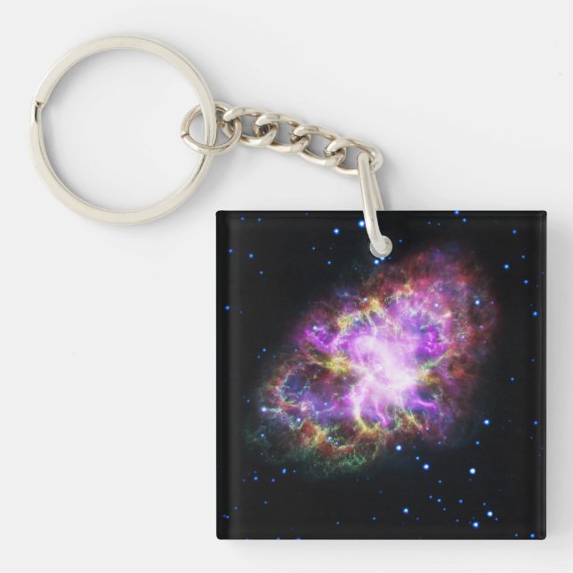 Crab Nebula Supernova Remnant Hubble Composite Schlüsselanhänger (Vorderseite)