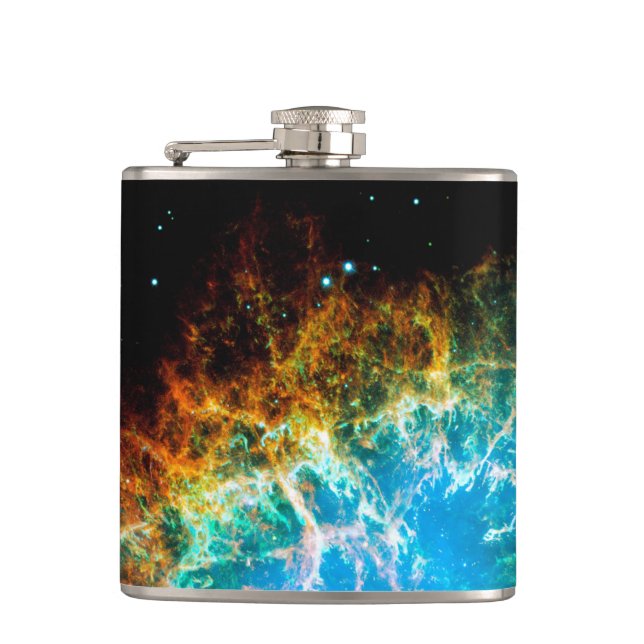 Crab Nebula Supernova Remnant Hubble Space Foto Flachmann (Vorderseite)
