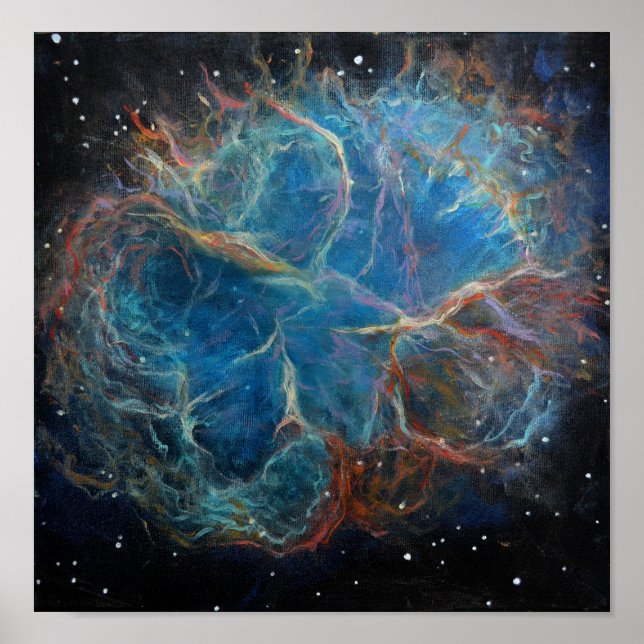 Crab Nebula Weltraumkunstmalerei Poster (Vorne)