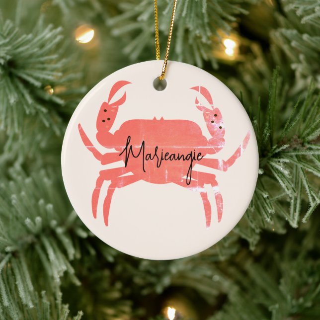Crab Ocean Beach Crustacean Keramik Ornament (Baum)