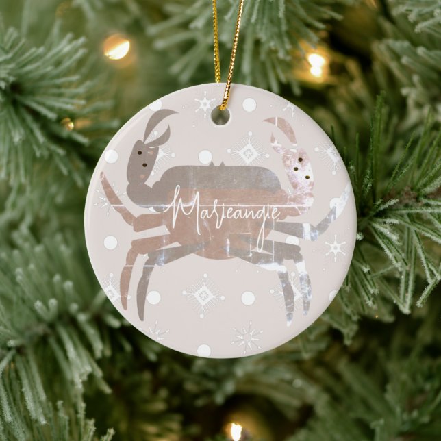 Crab Ocean Beach Crustacean Keramik Ornament (Baum)