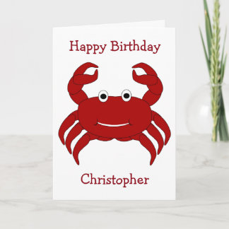 Crab Personalisiert Geburtstag Karte