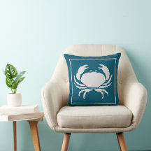 Crab Pillow Aquamarin