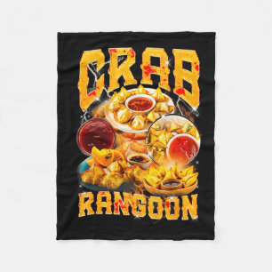Crab Rangoon Meme Bootleg Rap Stil 90er Vintage  Fleecedecke