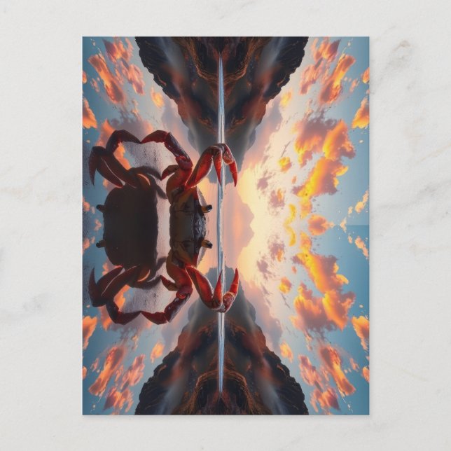 crab reflection art postkarte (Vorderseite)
