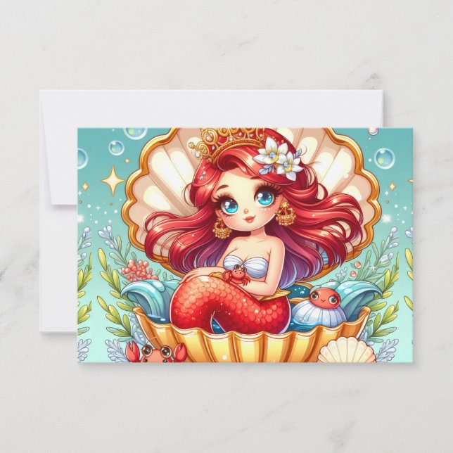 Crab Royalty Coral Cove Drawstring Wall Clock Einladung (Vorderseite)