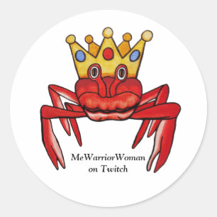 Crab Royalty, MeWarriorFrau auf Twitch Runder Aufkleber