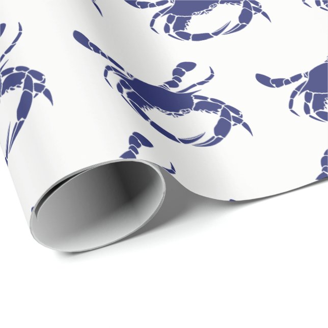 Crab Silhouette #1, die Blau Zeichne Geschenkpapier (Rolleneckpunkt)