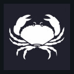 CRAB-Silhouette auf marineblau Poster<br><div class="desc">| LAKE LIFE | NAUTISCH | BOOT | ANCHOR | LAKE LIFE | DAS LEBEN AM SEE IST BESSER | FUN | CHIC | EINFACH | WASSER | FUN BOOTING DECOR ACCESSORIES FÜR DIE ZUHAUSE | NAUTISCHE TROPISCHE WOHNGESTALTUNG | CLASSIC SILHOUETTE DESIGN | STRAND | SEE | OCEAN DECOR ZUHAUSE...</div>