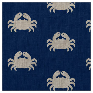Crab-Silhouette für Navy Blue Stoff