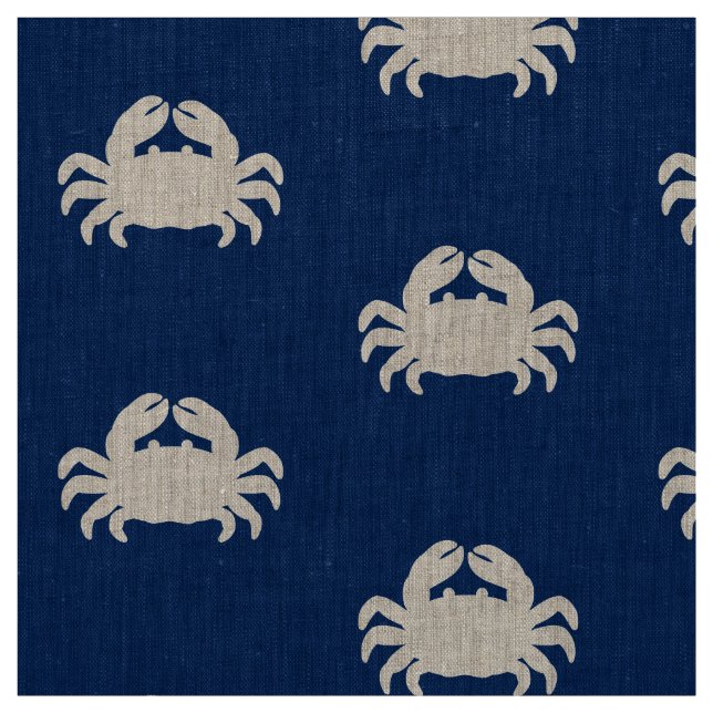 Crab-Silhouette für Navy Blue Stoff (Muster)