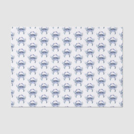 Crab Tissue Blue Watercolor Pattern Beach Seidenpapier
