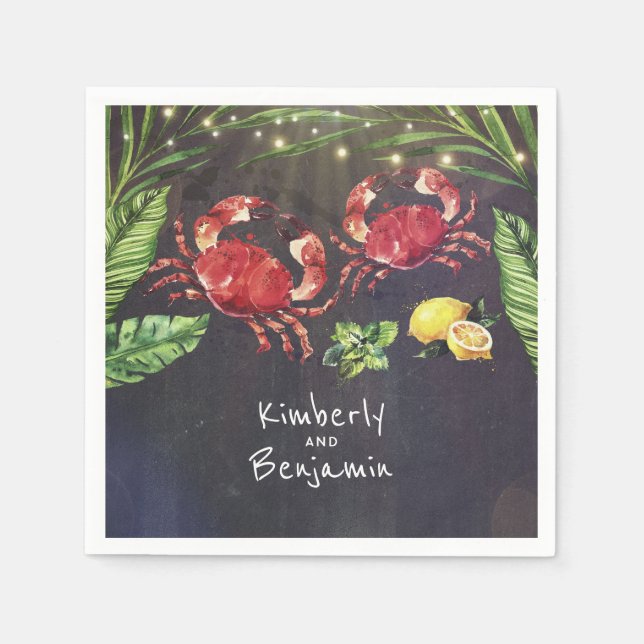 Crab Tropical Coastal Beach Serviette (Vorderseite)