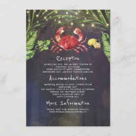 Crab Tropical Wedding Information Guest Begleitkarte