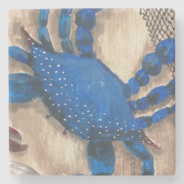 Crab und Seashell Stone Untersetzer