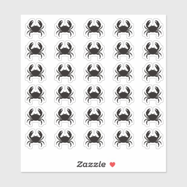 Crab Wedding Place Card Food Meal Menu Choice Aufkleber (Blatt)