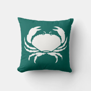 CRAB WEISS auf blauem Kissen