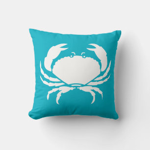 CRAB WEISS auf blauem Kissen