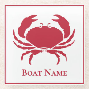 CRAB WHITE auf BLACK Stilvolle, moderne Streifen z Glasuntersetzer