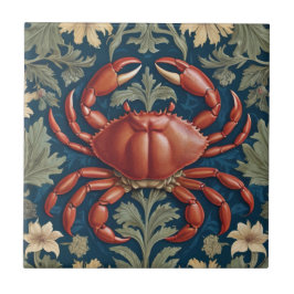Crab William Morris Stil Sea Ocean Marine Animal Fliese