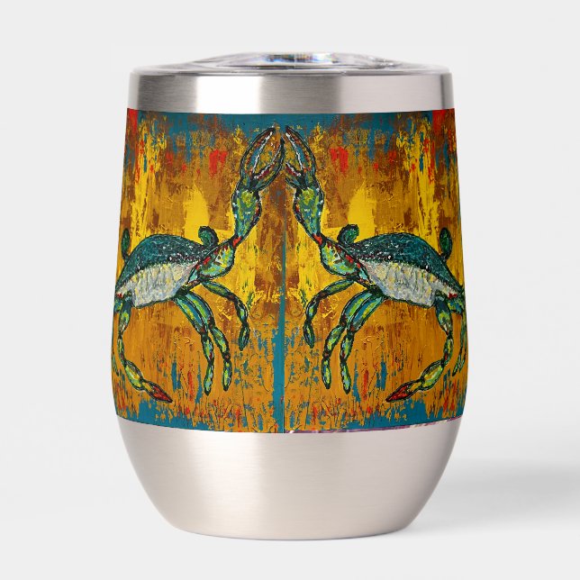 Crab Wine Tumbler warm oder kalt (Vorderseite)