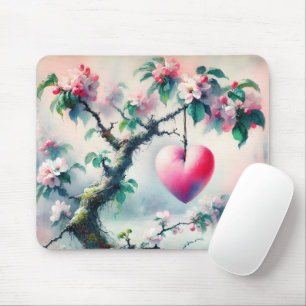 Crabapple Tree Heart Mousepad