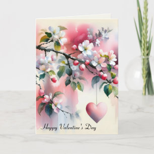 Crabapple Tree Heart Valentinstag Karte