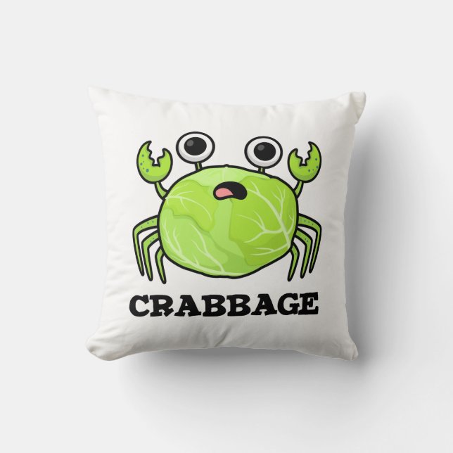 Crabbage Funny Cabbage Crab Pub Kissen (Vorderseite)