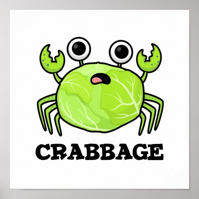 Crabbage Funny Cabbage Crab Pub Poster (Vorne)