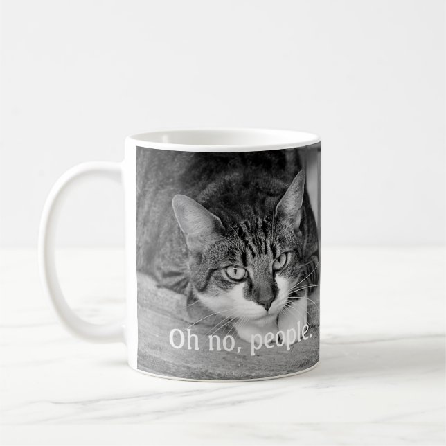Crabby Cat, "Oh nein, Leute" Kaffeetasse (Links)